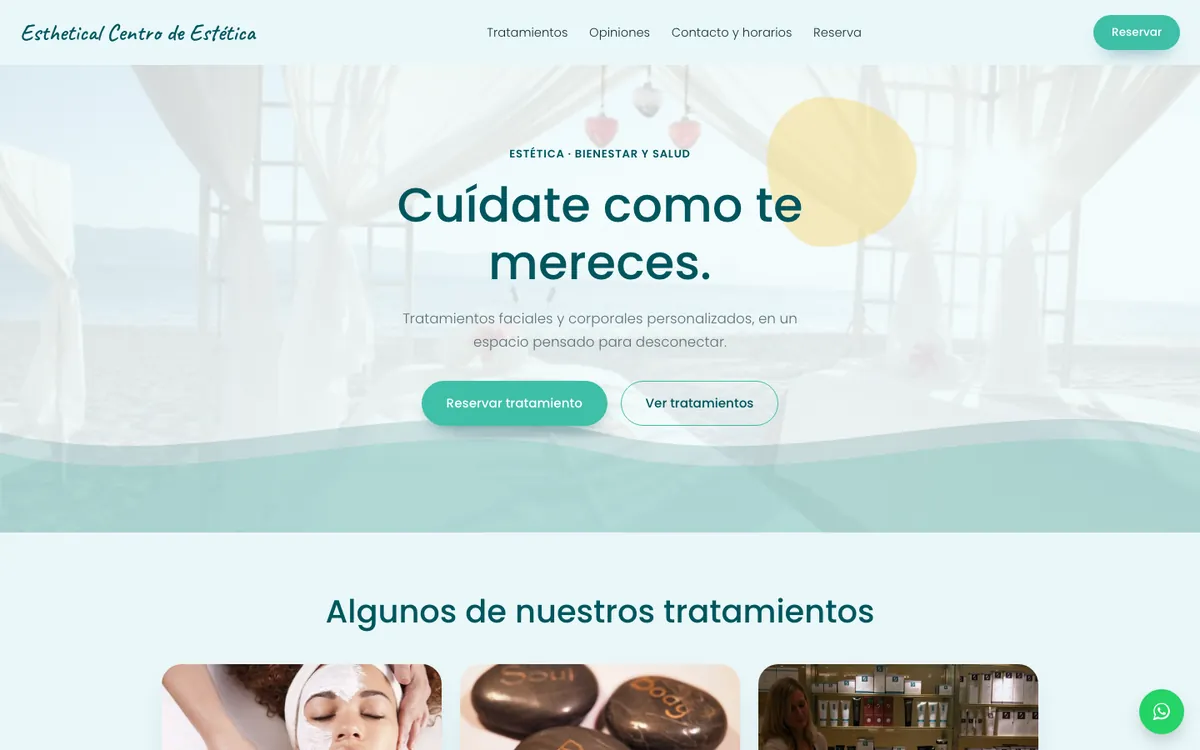 Aura — web para centros de estética