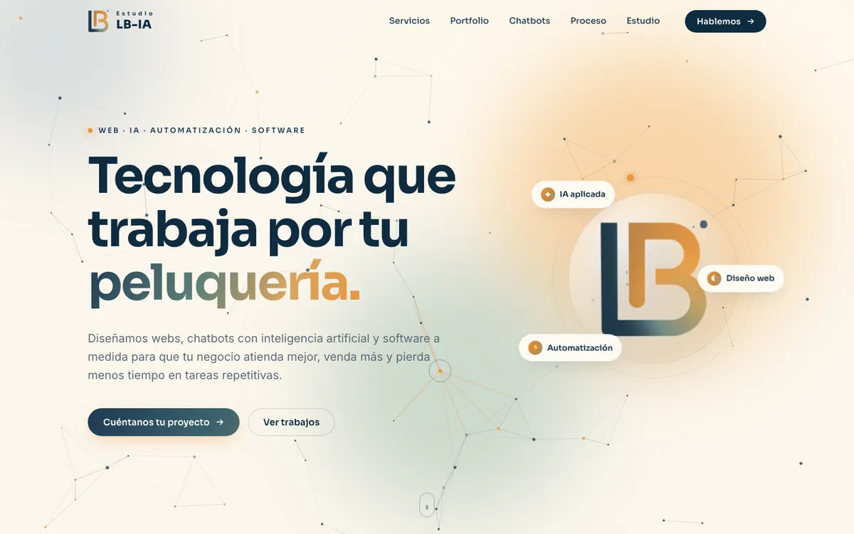 Portada de la web de Estudio LB-IA