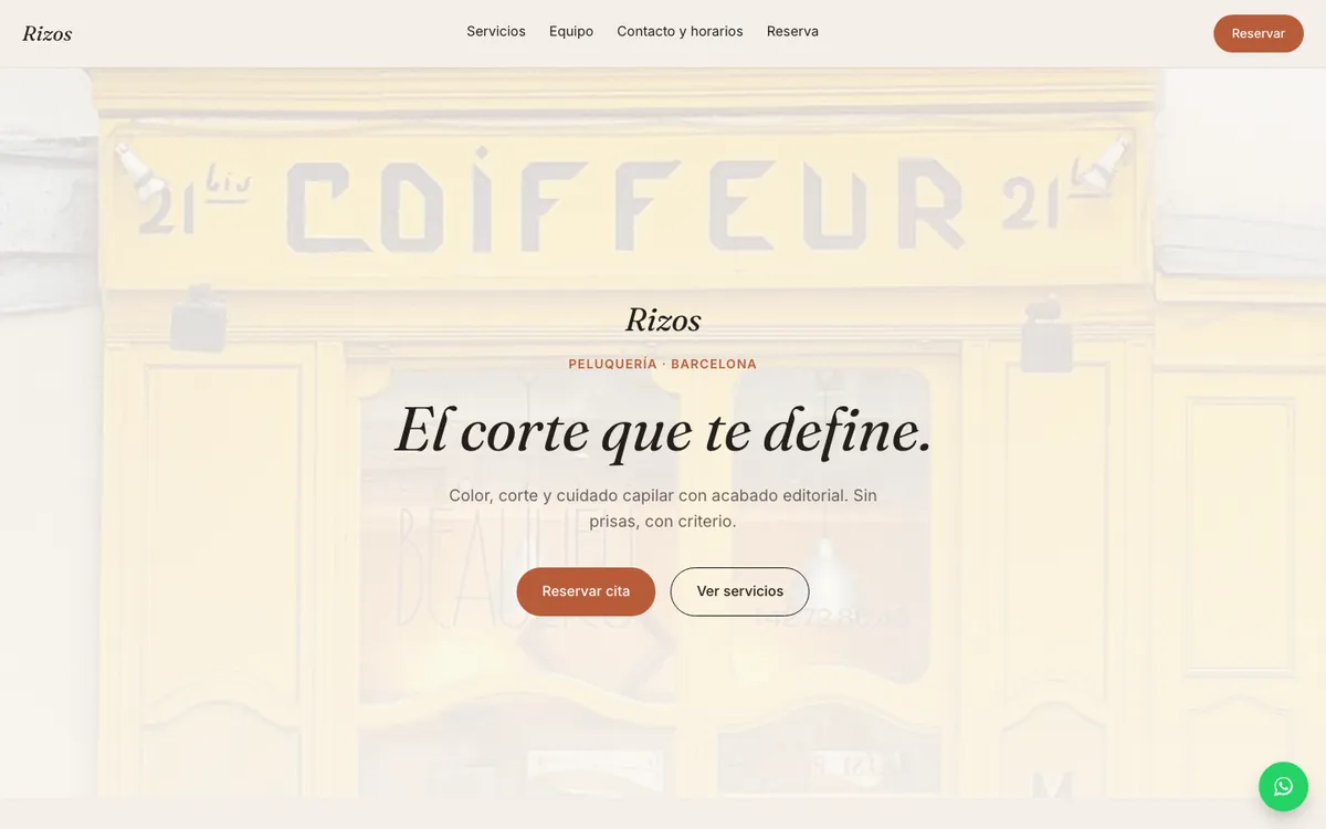Glow — web para peluquerías